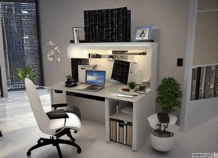 Generated photo of a home office with aihomeoffices.com